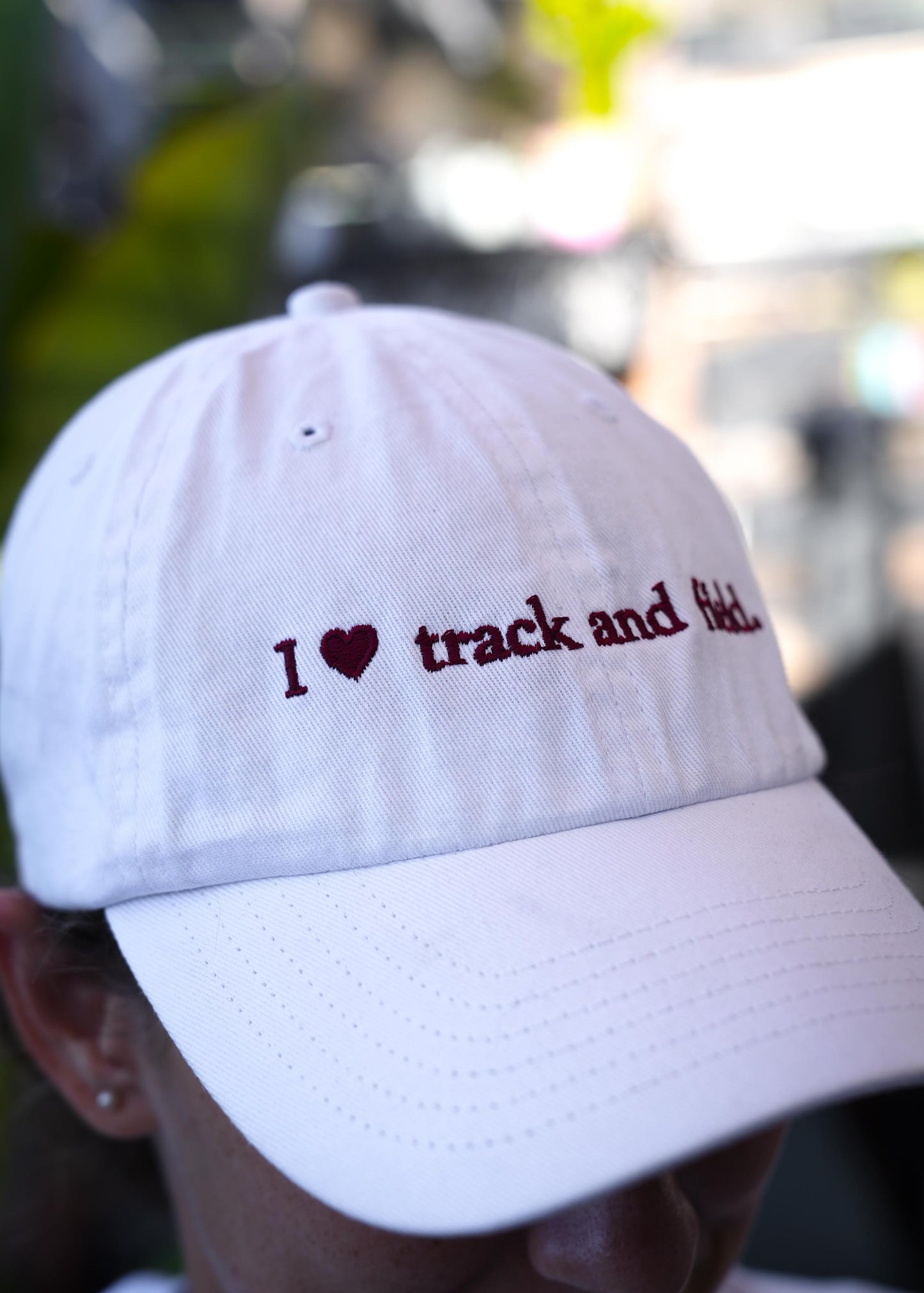 I Love Track And Field Dad Hat